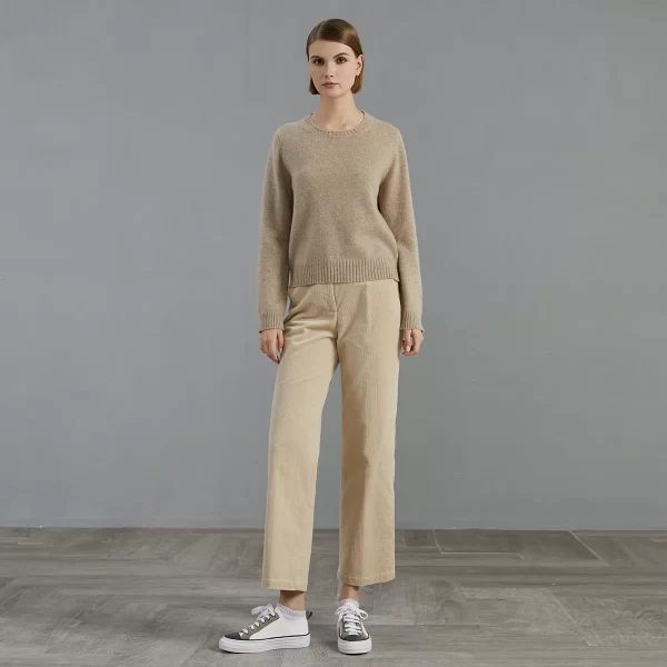 BC748 High Quality Luxury Women's Clothing 100% Cashmere crew neck Pullover Knitted Sweater winter - Image 3