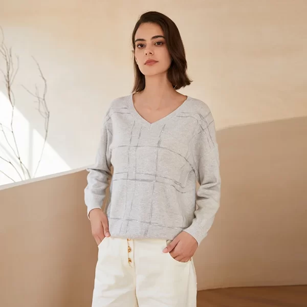 BC-243 100% Cashmere Clothes Knitted Tops For Women Knitted Jumper Knitted Clothing Knitted Sweater