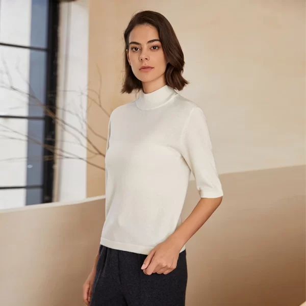 BC-347 Half High Collar Pullover 12GG Consinee 100% Cashmere Women's Knit Sweater Pullover Clothes luxury - Image 3