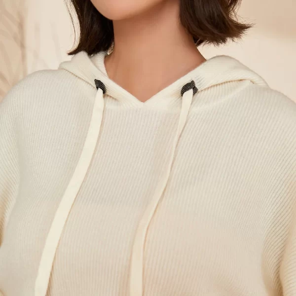 BC-235 High Quality Hooded Short Luxury Women's Clothing Woollen 100% Merino Wool Sweater Kitten Woolen Clothes For women - Image 4