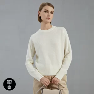 BC705 100% Merino Wool Crew Neck Knit pullover Sweater High Quality Luxury Brand Womens clothing