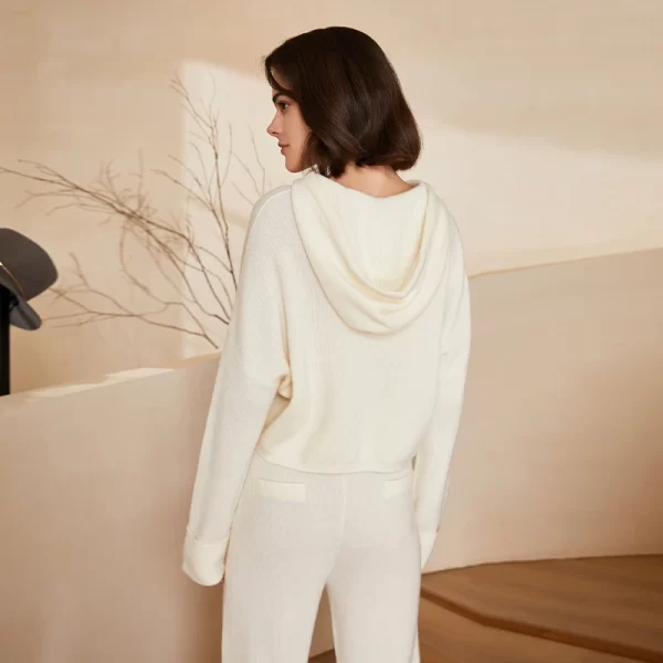 BC-235 High Quality Hooded Short Luxury Women's Clothing Woollen 100% Merino Wool Sweater Kitten Woolen Clothes For women - Image 6