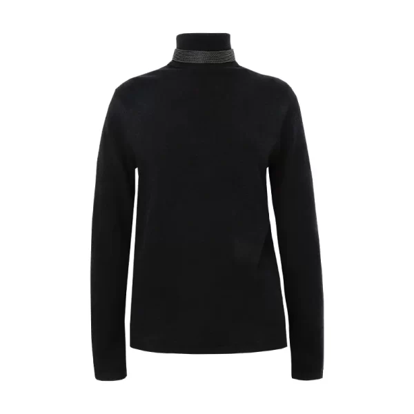 BC-436 In Stock Luxury Turtleneck Neckhole Long Sleeved Knitwear Women Knit Tops Cashmere Knit Woman Knitwear Clothes - Image 4