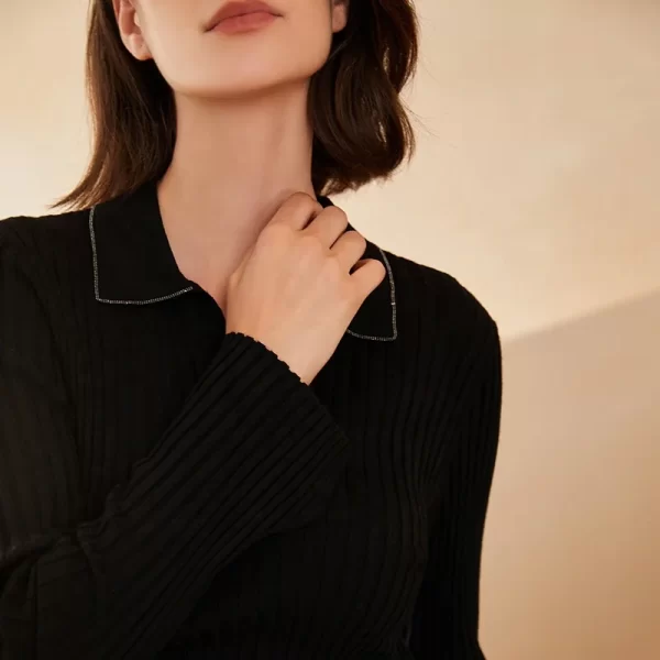 BC-326 Turn-Down Collar 60Nm 100% Merino Wool Women Knitwear Sweater Women's Sweaters Knit Sweater Clothes - Image 6