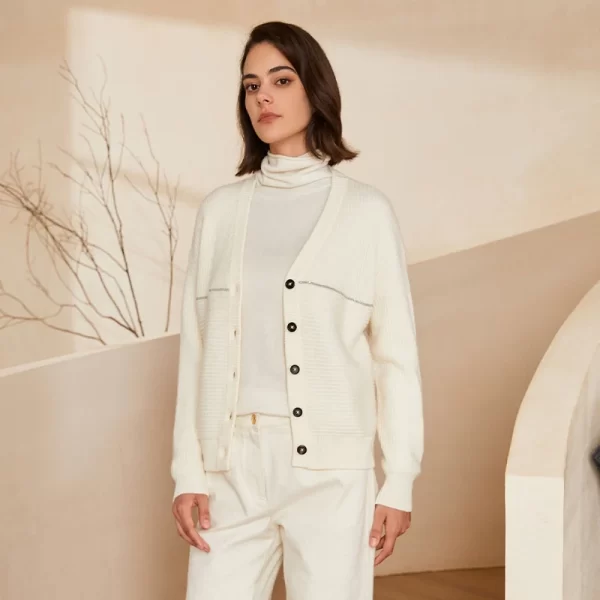 BC-283 Winter 100% Merino Wool Thick Women's Clothing Sweaters Knit Sweater Coats For Women Clothes - Image 3