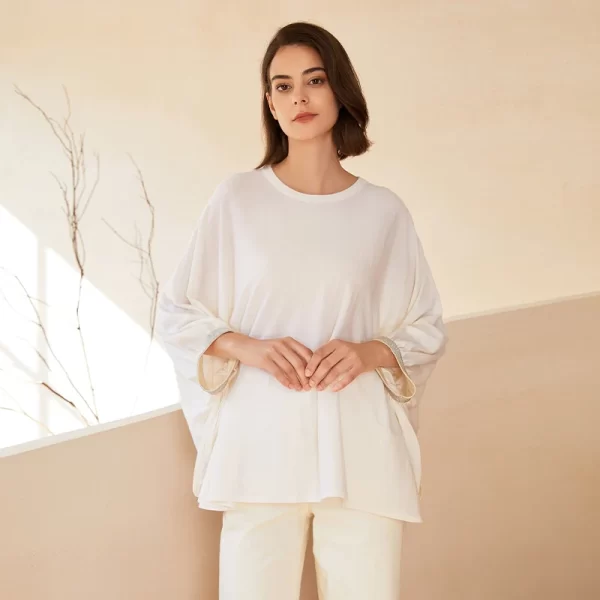 BC-328 Oversize Clothes 3/80Nm 100% Merino Wool Batwing Sleeve Sweater Womens Loose Plus Size Knitwear Knitted Jumper Sweater - Image 4