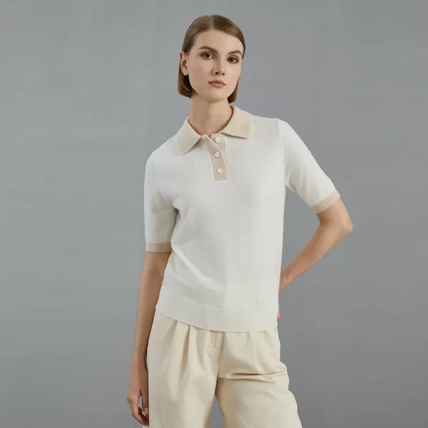 BC813 High Quality Luxury Women's Clothing 100% Cashmere polo neck Pullover Knitted Sweater