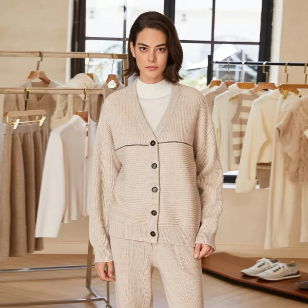 BC-283 Winter 100% Merino Wool Thick Women's Clothing Sweaters Knit Sweater Coats For Women Clothes - Image 5