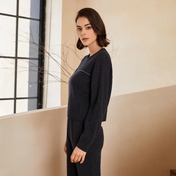 BC-211 2/26NM 7G 100% Merino Sheep Wool Clothes Women's clothing Knitted Sweater Jumper Ladies Top - Image 3