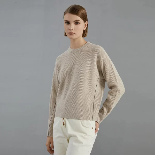 BC705 100% Merino Wool Crew Neck Knit pullover Sweater High Quality Luxury Brand Womens clothing - Image 4