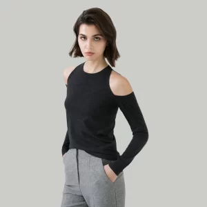 1612 100% Wool Pullover Off shoulder thin top Sweater For Women Ladies autumn Cloths luxury Women's Clothing