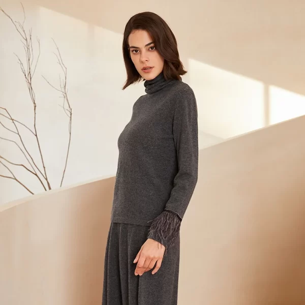 1714 In Stock Long Sleeved Tassel Turtleneck 100% Cashmere Clothes Sweater Knit Jumper Luxury Sweater Womens Sweater Top - Image 6