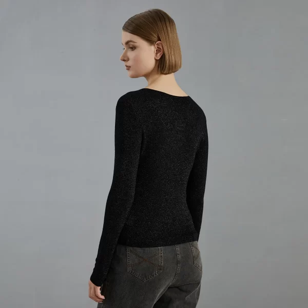 BC762 luxury brand women's Clothing Autumn thin knitted pullover Ladies bright wool sweaters - Image 5