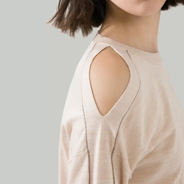 1604 100% Wool Pullover Off shoulder thin loose top Sweater For Women Ladies autumn Cloths luxury Women's Clothing - Image 4