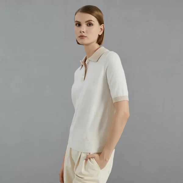 BC813 High Quality Luxury Women's Clothing 100% Cashmere polo neck Pullover Knitted Sweater - Image 2
