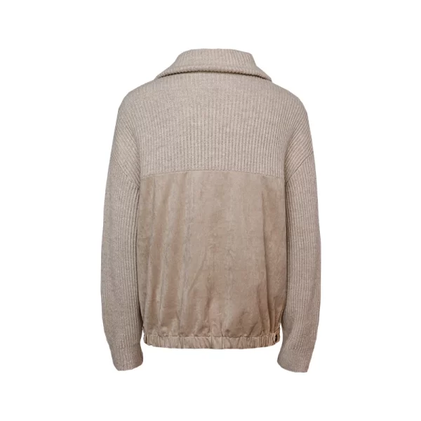BC-360 In Stock Half Zipper Turn-Down Collar 7Gg 100% Wool Jumper For Women Women's Sweaters Cardigan Sweater Clothing - Image 3