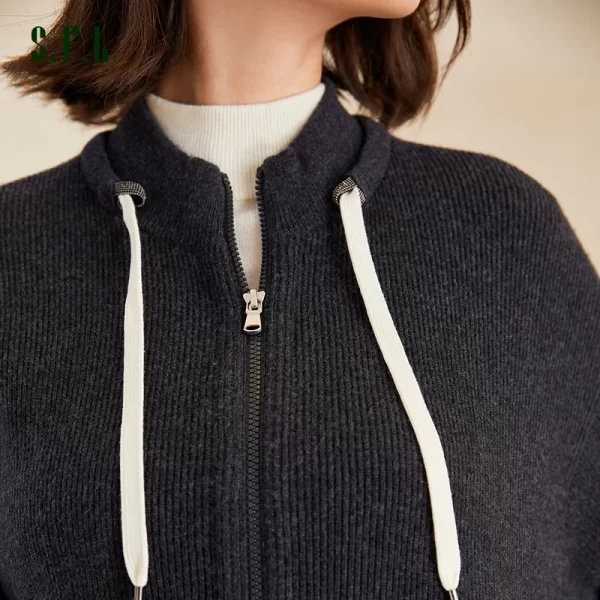 BC-208A High-Quality Thick 12Gg 100% Pure Merino Wool Women's Clothing Knit Sweater Cardigan Women - Image 4