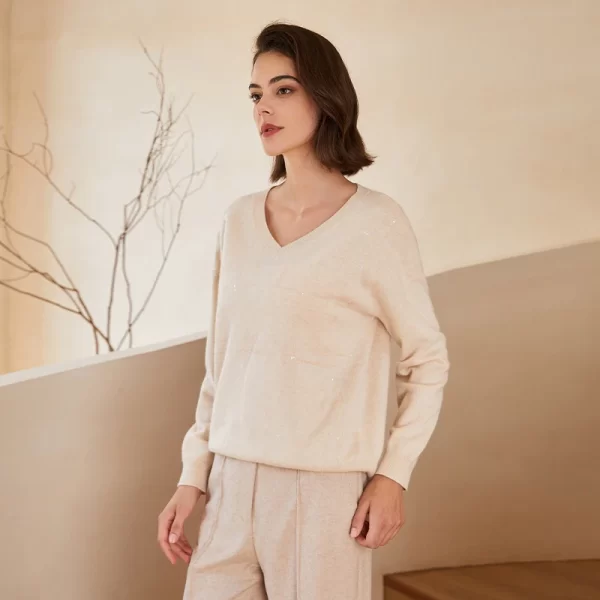 BC-243 100% Cashmere Clothes Knitted Tops For Women Knitted Jumper Knitted Clothing Knitted Sweater - Image 6
