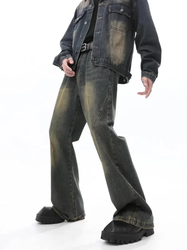 Men's Straight Jeans Baggy Autumn and Winter Stretch Make old style Fashion Wide leg pants Good quality Casual trousers - Image 5