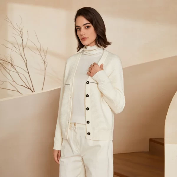 BC-283 Winter 100% Merino Wool Thick Women's Clothing Sweaters Knit Sweater Coats For Women Clothes - Image 2