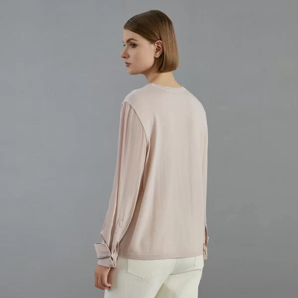 BC716 luxury brand women's Clothing Autumn thin loose knitted pullover Ladies 100% merino wool sweaters - Image 3