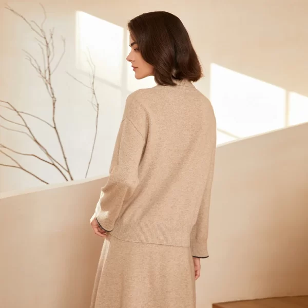 BC-286 Luxury Women's Clothing High Quality Ladies Knitted Jumper Turtleneck 100% Cashmere Sweater Women - Image 6