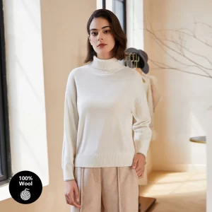 BC-286 Luxury Women's Clothing High Quality Ladies Knitted Jumper Turtleneck 100% Cashmere Sweater Women
