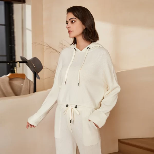 BC-235 High Quality Hooded Short Luxury Women's Clothing Woollen 100% Merino Wool Sweater Kitten Woolen Clothes For women - Image 5