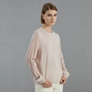 BC716 luxury brand women's Clothing Autumn thin loose knitted pullover Ladies 100% merino wool sweaters