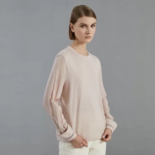 BC716 luxury brand women's Clothing Autumn thin loose knitted pullover Ladies 100% merino wool sweaters