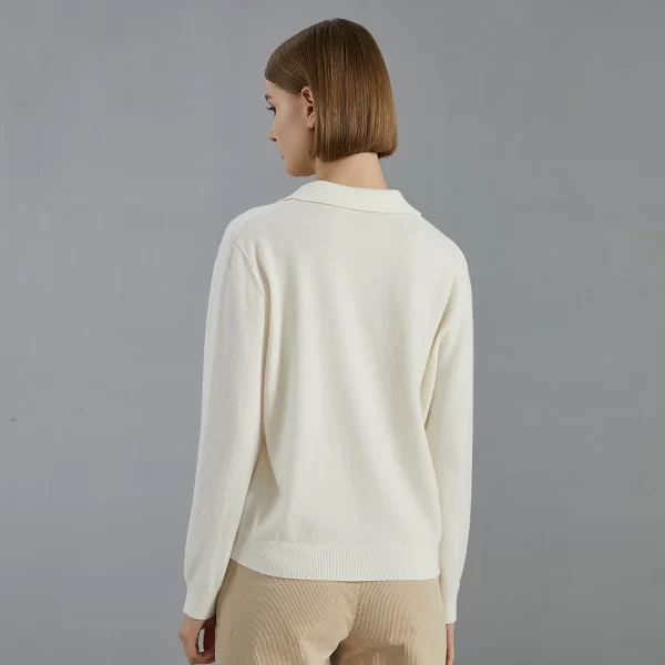 BC746 High Quality Luxury Women's Clothing 100% Cashmere polo shirts Pullover Knitted Sweater - Image 3