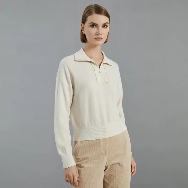 BC902 High quality luxury women's lapel pullover long sleeve autumn/winter 100% cashmere sweater