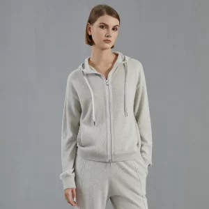 BC808 High Quality Luxury Women's Long Sleeve Pullover Hooded 100% Cashmere Sweater