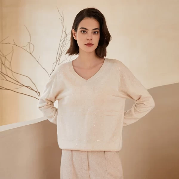 BC-243 100% Cashmere Clothes Knitted Tops For Women Knitted Jumper Knitted Clothing Knitted Sweater - Image 5