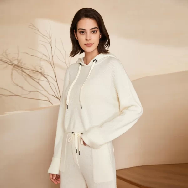 BC-235 High Quality Hooded Short Luxury Women's Clothing Woollen 100% Merino Wool Sweater Kitten Woolen Clothes For women - Image 3