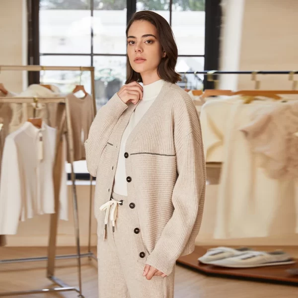 BC-283 Winter 100% Merino Wool Thick Women's Clothing Sweaters Knit Sweater Coats For Women Clothes - Image 4