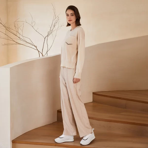 BC-311 Crew Neck Knitted Pullover 12Gg Ladies Clothes Jumper Women's Knitted Sweater 100% Cashmere Clothes - Image 3