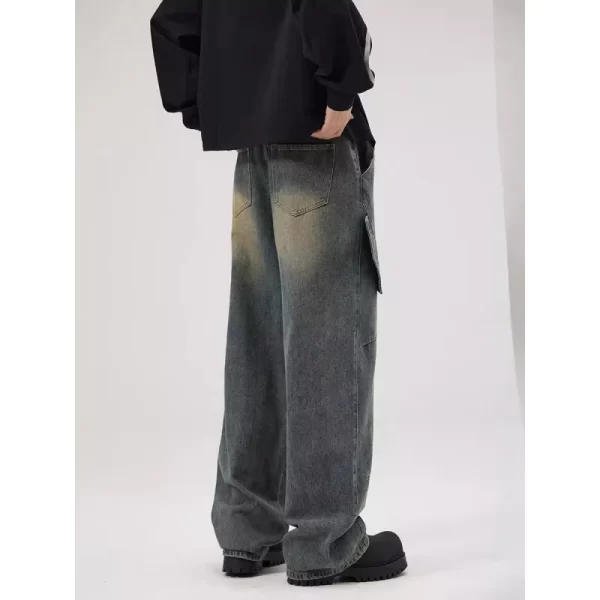 Men's Jeans Autumn and Winter American Style Baggy Casual Straight Pants Multi Pockets Make Old Big Size Trousers for Men - Image 5