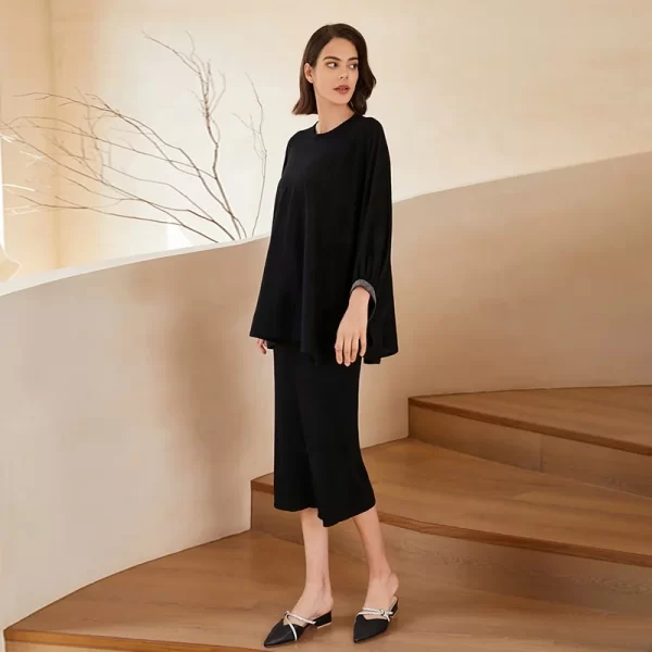 BC-328 Oversize Clothes 3/80Nm 100% Merino Wool Batwing Sleeve Sweater Womens Loose Plus Size Knitwear Knitted Jumper Sweater - Image 3