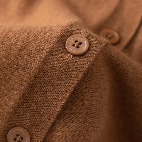 BC-446 In Stock Simple Solid V Neck Single Breasted Clothes Women Cardigan Sweater Cardigan Sweaters Cashmere Sweater Women - Image 4