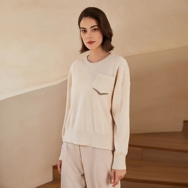 BC-311 Crew Neck Knitted Pullover 12Gg Ladies Clothes Jumper Women's Knitted Sweater 100% Cashmere Clothes - Image 2